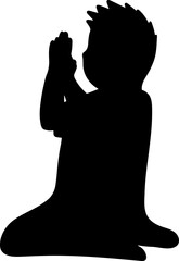 praying thai element silhouette doodle