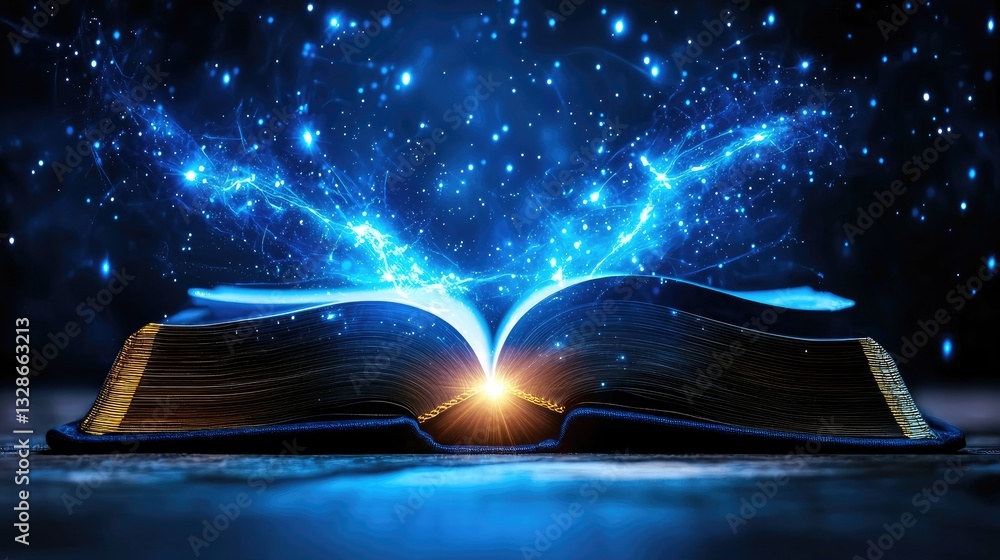 Poster unleashing mystical knowledge enchanted library digital art fantastical setting close-up view imagin