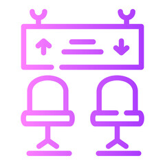 waiting room Line Gradient Icon