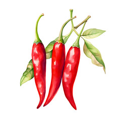 Digital technology chilli watercolor design illustration