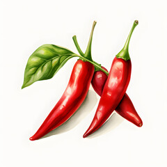 Digital technology chilli watercolor design illustration