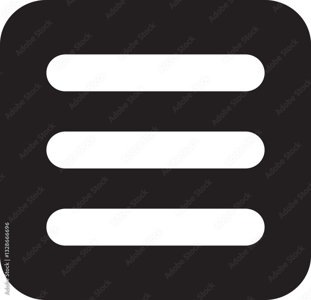 Poster hamburger web and mobile app menu icon in flat style. vector buttons for website ui navigation. app 