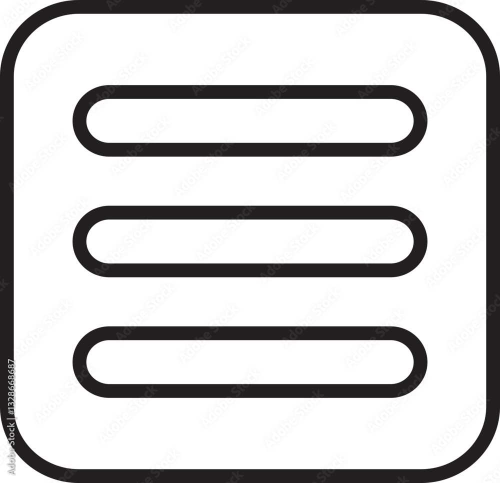 Poster hamburger web and mobile app menu icon outline style. vector buttons for website ui navigation. app 