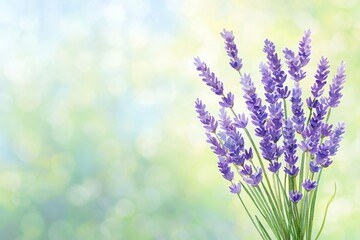 Obraz premium Lavender Flowers Watercolor Painting with Bokeh Background for Spring Design