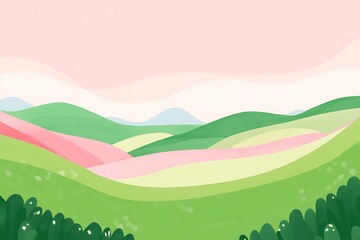 Obraz premium Pastel Hillscape at Sunrise