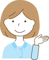 Fototapeta premium 案内をしている白衣を着ている女性 