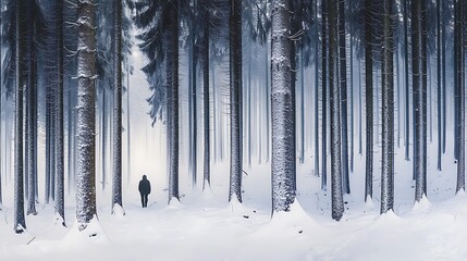 Solitude in a Snowy Forest: A Winter's Tale