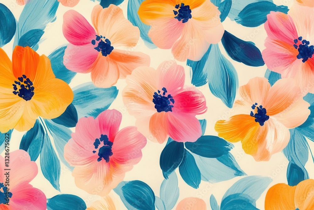 Poster charming floral liquid patterns enhancing vibrant projects with colorful hand-drawn backdrops that a