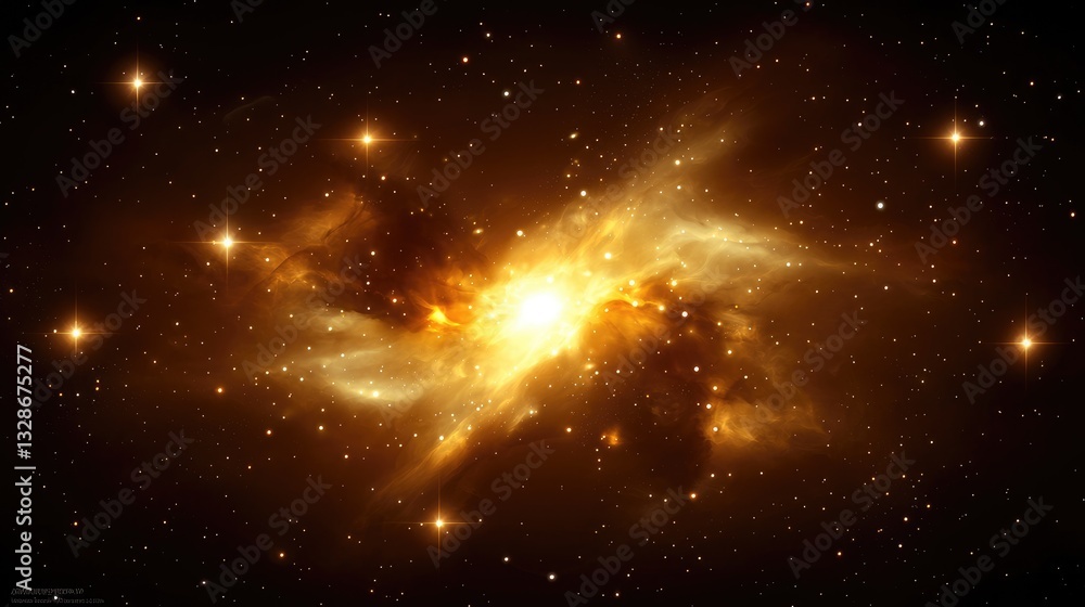 Poster exploring cosmic phenomena in the universe digital art space nebula abstract imagery