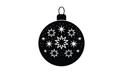 Fototapeta premium Black Christmas Ball Star Pattern