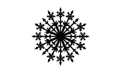 Snowflake Detailed Intricate Black Design