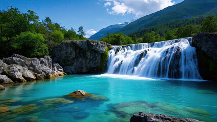 Fototapeta premium waterfall in the mountains