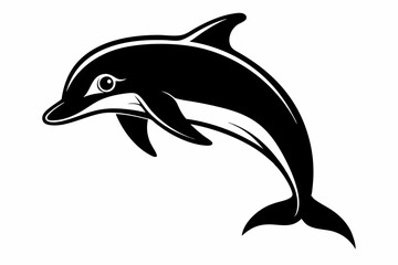 dolphin line art silhouette vector illustration