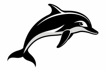 Fototapeta premium dolphin line art silhouette vector illustration