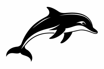 Fototapeta premium dolphin line art silhouette vector illustration