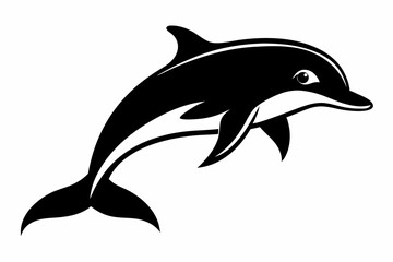 dolphin line art silhouette vector illustration