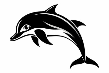 dolphin line art silhouette vector illustration
