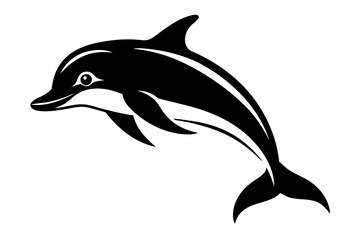 dolphin line art silhouette vector illustration