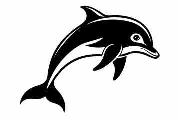 dolphin line art silhouette vector illustration