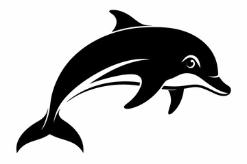 dolphin line art silhouette vector illustration