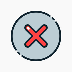 Obraz premium Design Illustration graphic of wrong mark icon with colored line style. Suitable for UI, mobile design, web design, etc.
