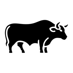 bull silhouette icon isolated PNG transparent
