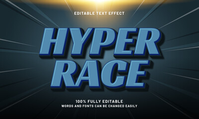 hyper race editable text effect with a race and speed text style