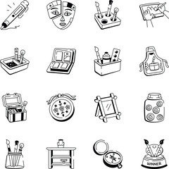 Collection of Hand Drawn Creative Icons 
