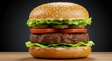 "Delicious Gourmet Cheeseburger with Fresh Ingredients"