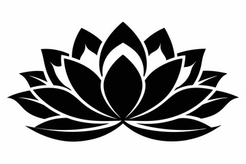lotus flower line art silhouette vector illustration