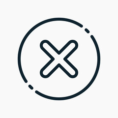 Obraz premium Design Illustration graphic of wrong mark icon with line style. Suitable for UI, mobile design, web design, etc.
