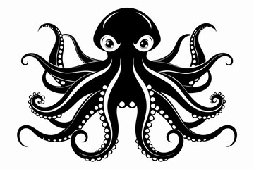 octopus line art silhouette vector illustration