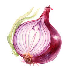 Digital technology onion watercolor design illustration
