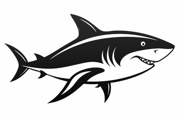 shark line art silhouette vector illustration
