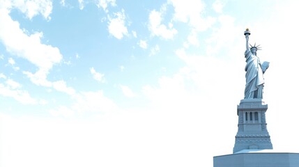 Obraz premium Iconic at dawn city landmark urban environment wide angle freedom and hope