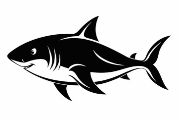 Obraz premium shark line art silhouette vector illustration