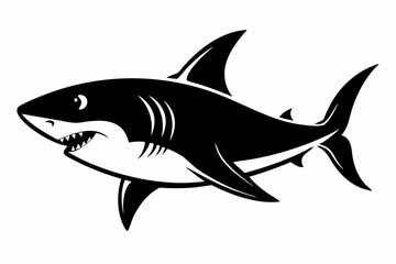 Obraz premium shark line art silhouette vector illustration