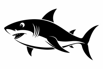 shark line art silhouette vector illustration