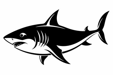 Fototapeta premium shark line art silhouette vector illustration