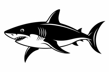 Obraz premium shark line art silhouette vector illustration