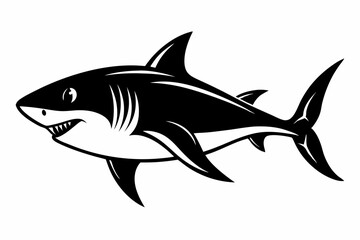 shark line art silhouette vector illustration