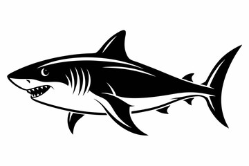 shark line art silhouette vector illustration