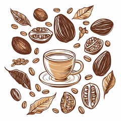 Obraz premium A delicious symphony of coffee and cocoa