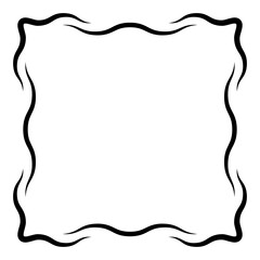 black wavy line border square frame, template element