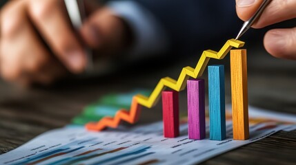 Detailed handdrawn graph on paper, visualizing data trends and analysis