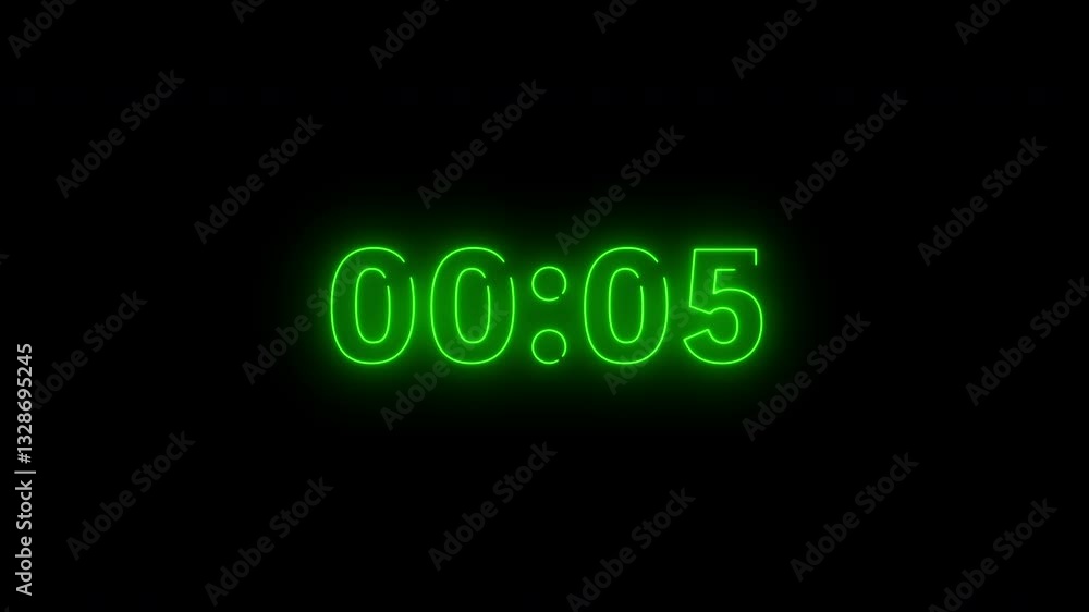 Poster countdown timer displaying ten to zero, plain background, minimalist design, time passing concept
