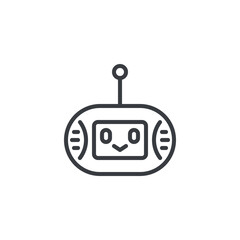 Obraz premium Chatbot Head line icon