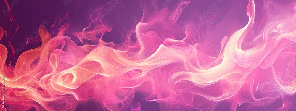 Poster colorful abstract smoke wave with soft flowing patterns