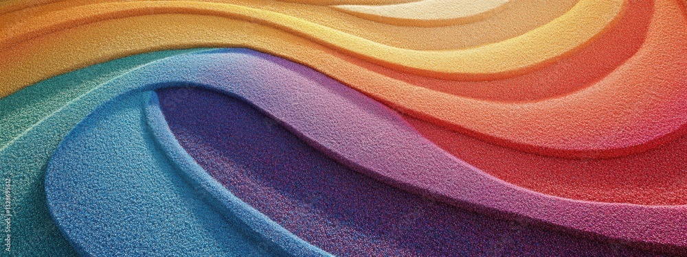 Poster colorful abstract waves design with texture and gradient effects