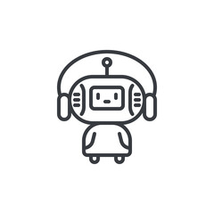 Naklejka premium Customer Support Bot line icon